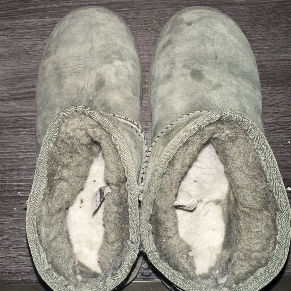 UGG Ultra Mini Olive Suede Boots - Picture 4 of 7